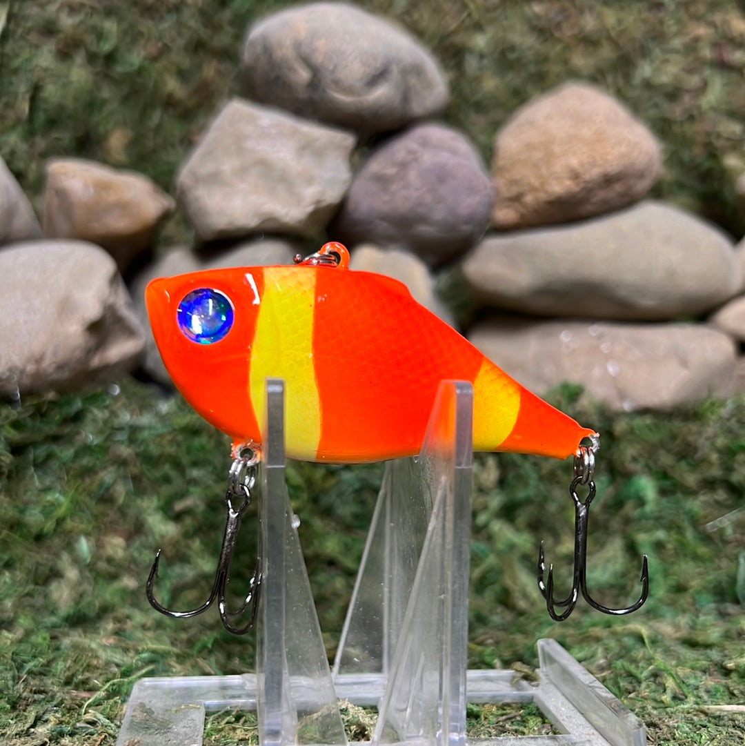 blue and orange lipless rapela fishing lure 60mm RR Lipless