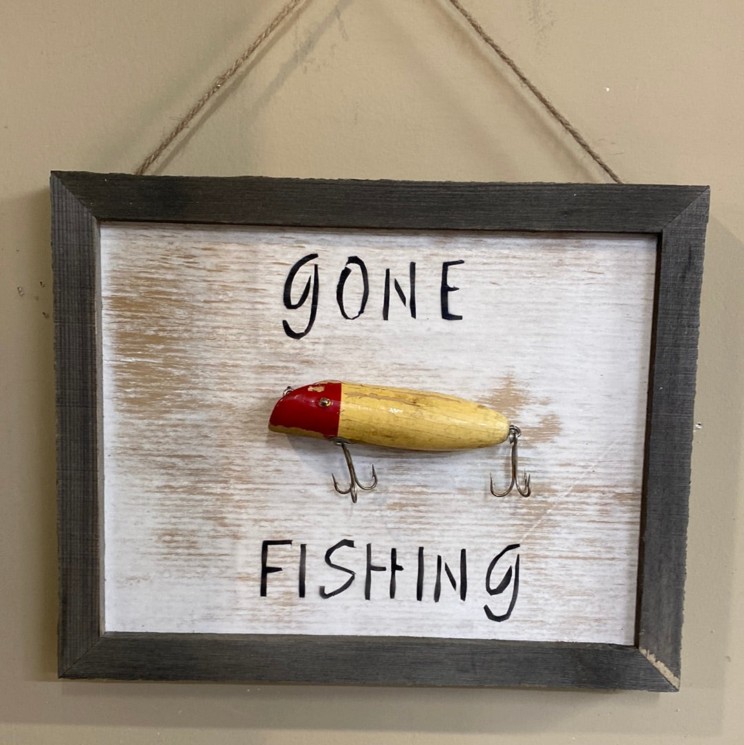 Gone Fishing sign- Version 3